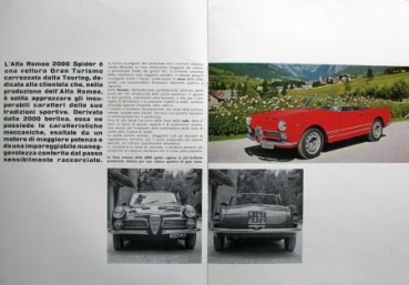 Alfa Romeo 2000 Spider Modelprogram 1960 Carbrochure (3851)